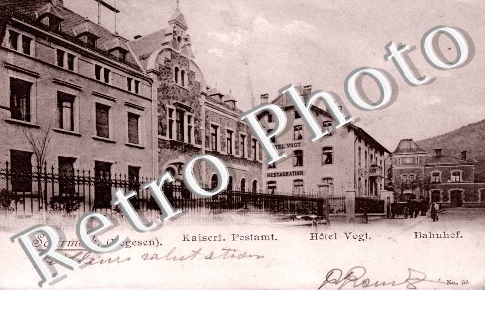 Hotel Vogt., Bahnhof, Kaiserl. Postamt