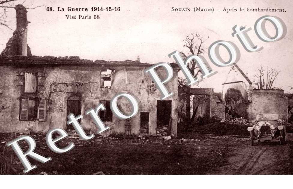 Vue generale, apres bombardement