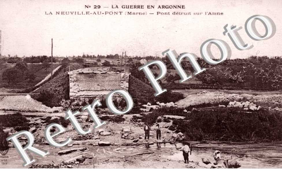 Pont detruit sur l&#039;Aisne