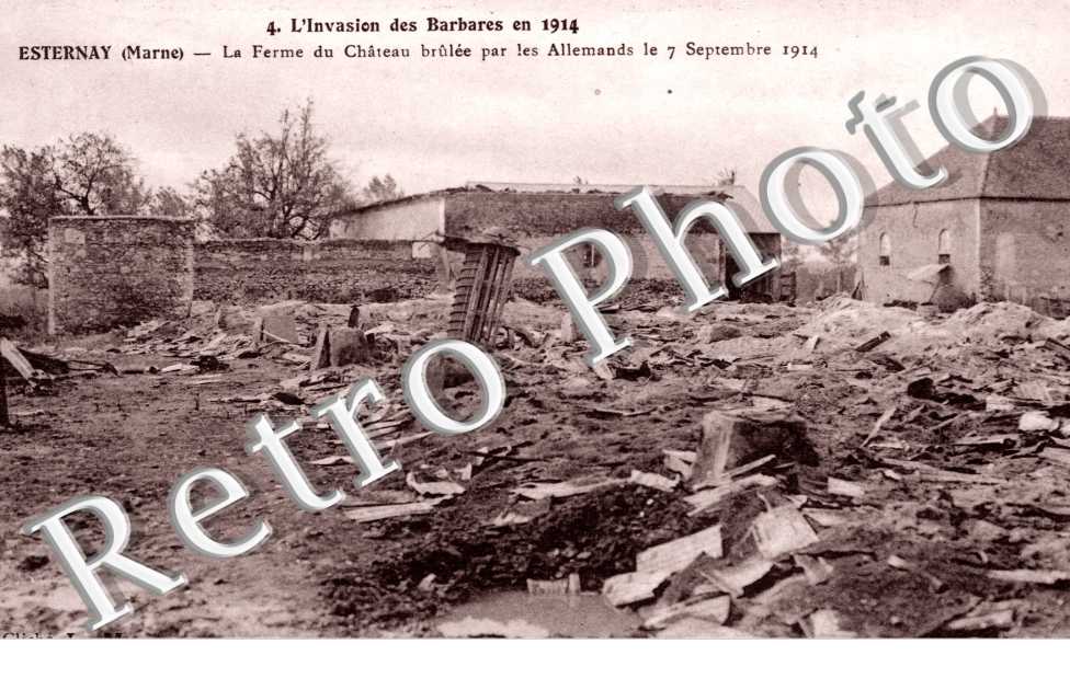 la ferme du Chateau brulee par les allemands