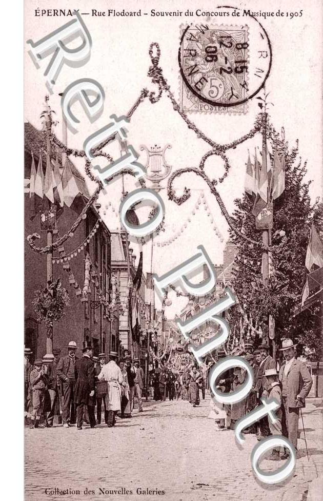 rue Flodoard Souvenir du Concours de Musique de 1905