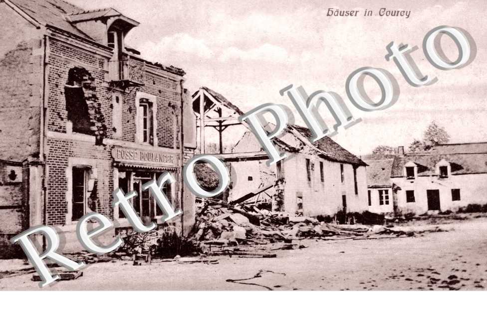 maisons en ruines  - carte militaire allemande