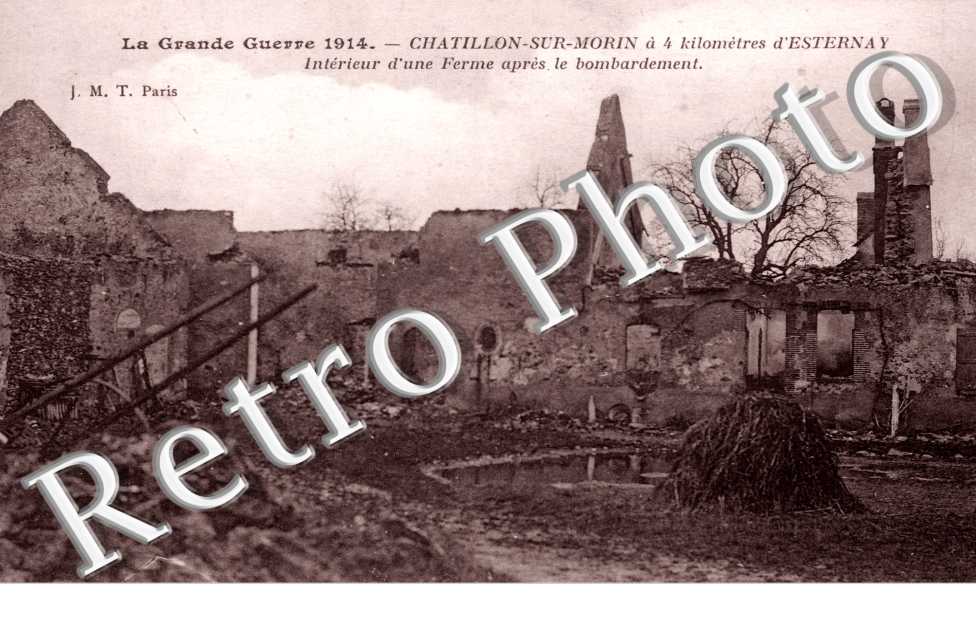 Chatillon-sur-Morin, Interieure d&#039;une Ferme apres le bombardement