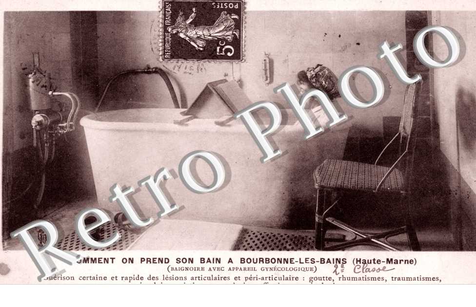 comment on prend son bain a bourbonne les bains, baignoire avec appareil gynecologique