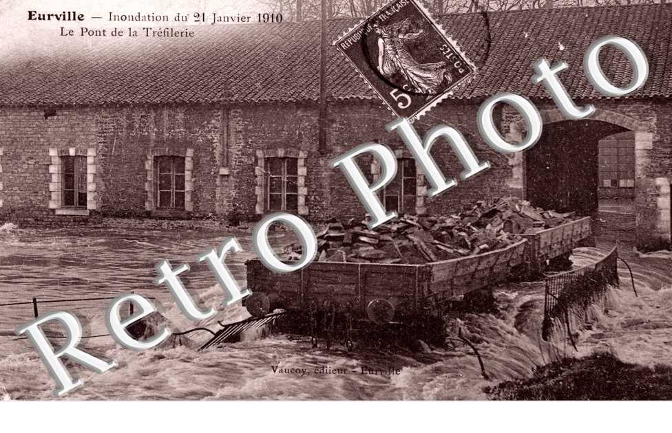 inondation du 21 janvier 1910, le pont de la trefilerie
