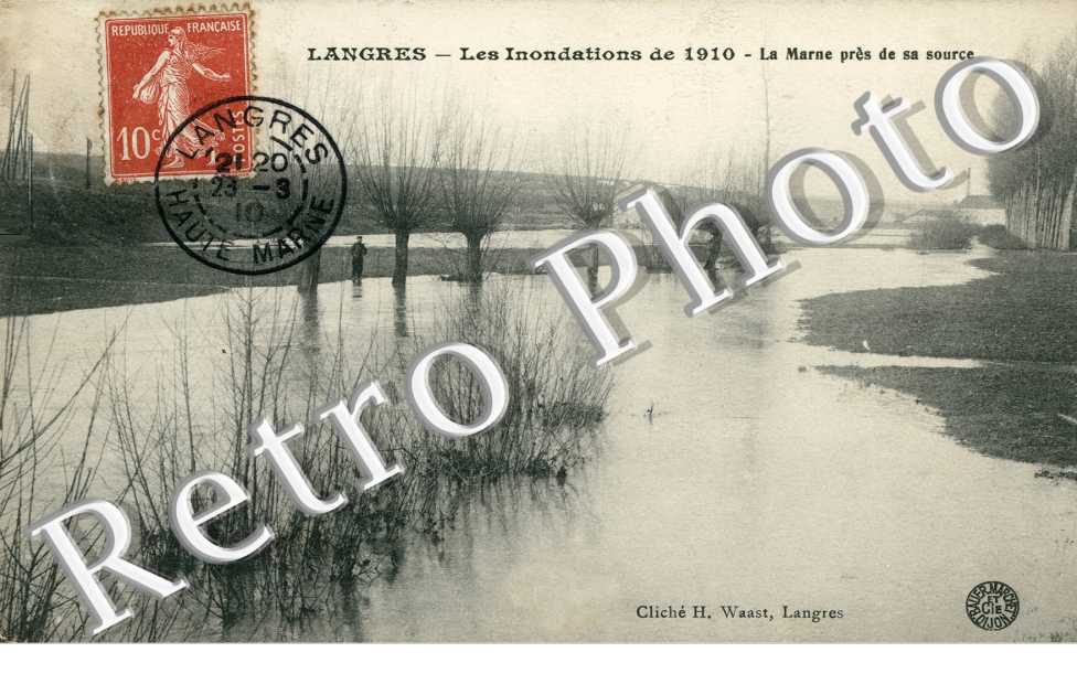 les inondations de 1910 la Marne pres de sa source