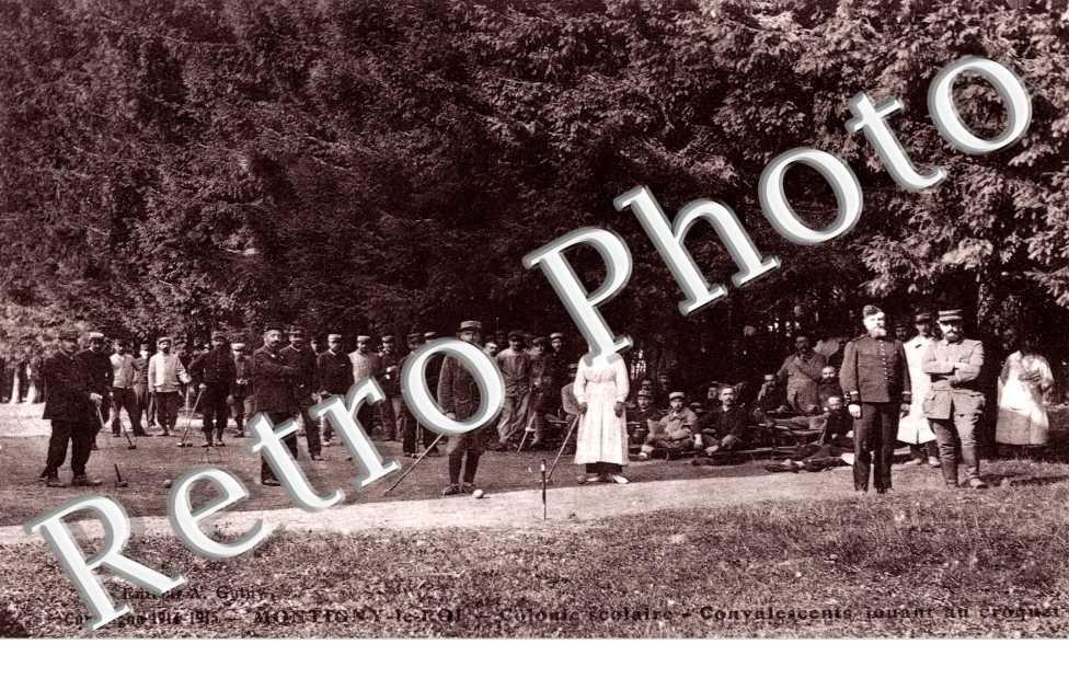 campagne 14-15 , colonie scolaire-convalescents jouant au croquet