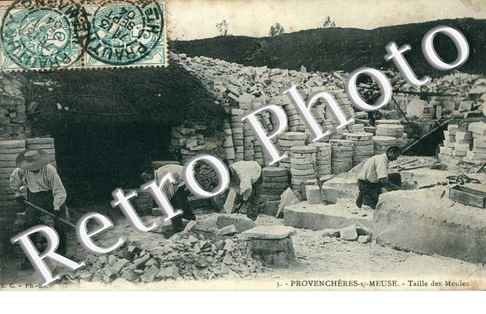 Carrieres de meules, la taille des meules  - Provencheres sur Meuse