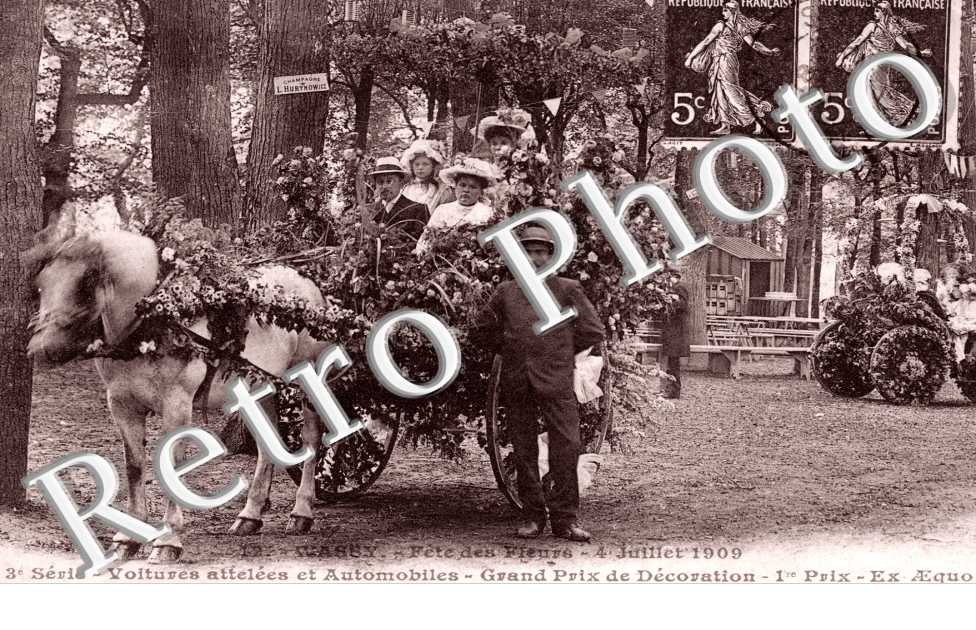 fete des fleurs - 4 juillet 1909, voitures attelees et automobiles