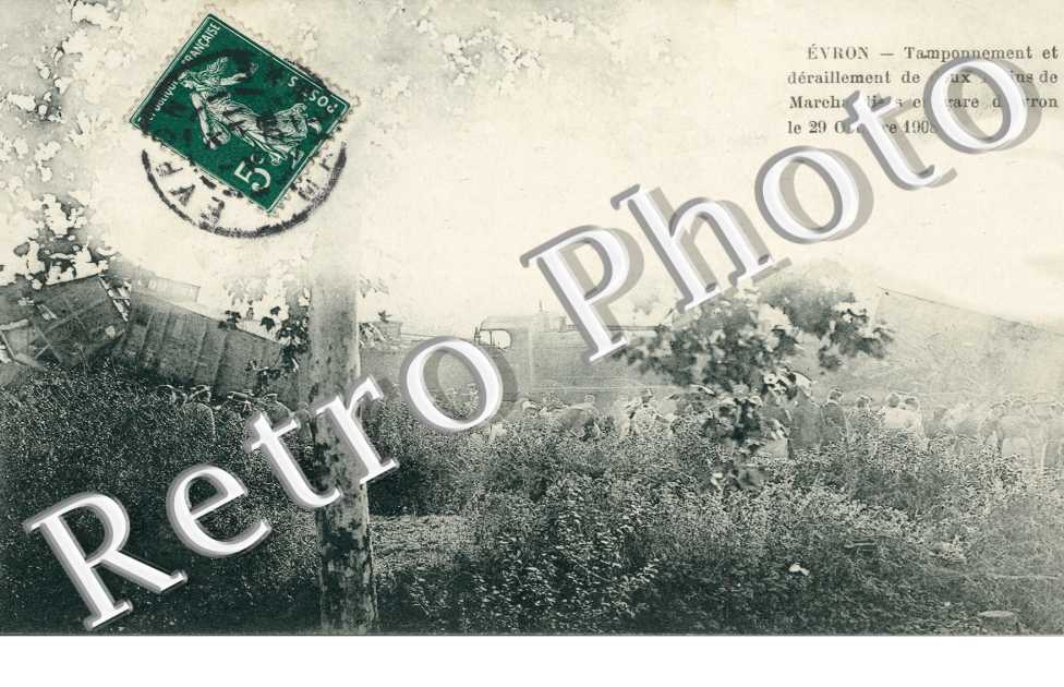 tamponnement et deraillement de 2 trains de marchandises 29 octobre 1908 (LOCOMOTIVES) (top carte)