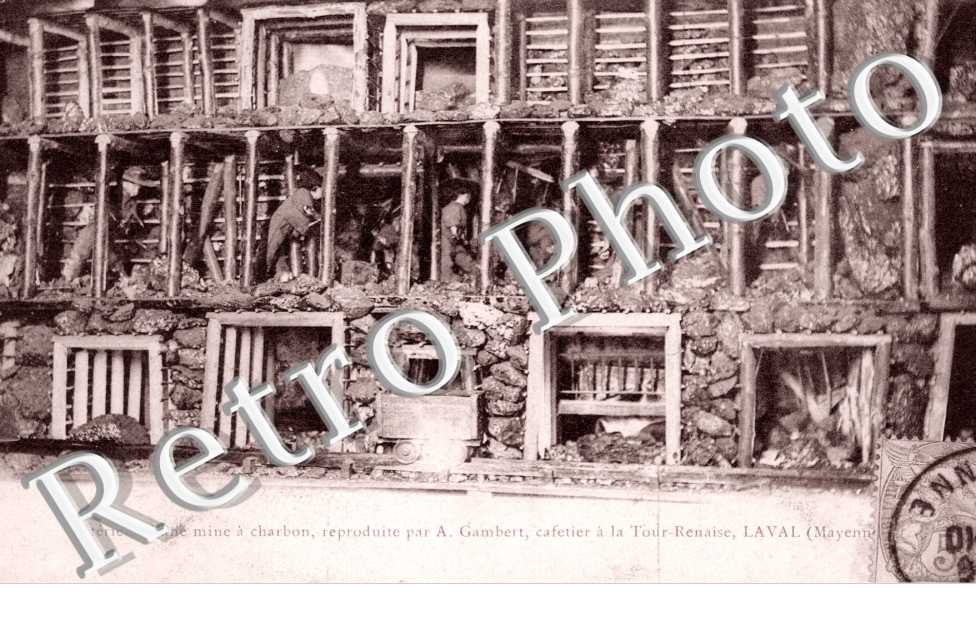 intieur d&#039;une mine de charbon reproduite par A. Gambert cafetier la Tour Rennaise