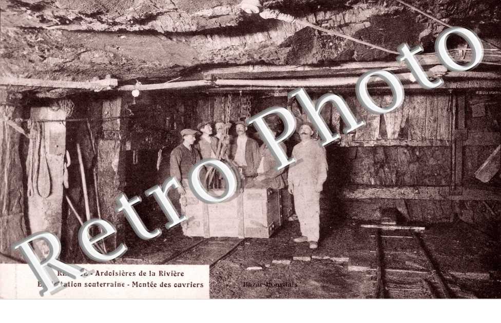 Ardoisieres de la Riviere, Montee des ouvriers