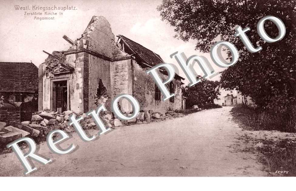 Westlicher Kriegsschauplatz  - kirche - feldpostkarte