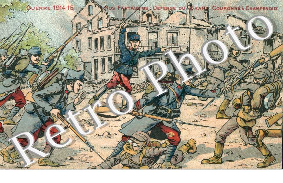 CARTE DESSIN COULEUR - Defense du Granc Couronne