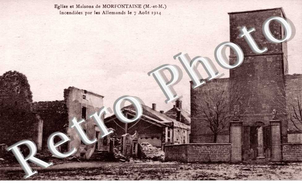 Eglise et maisons incendiees par les allemands le 7 aout 1914