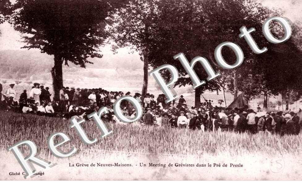 un meeting de grevistes dans le pre de presle