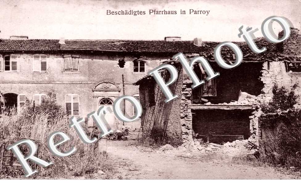 beschadigte Pfarrhaus  - feldpostkarte