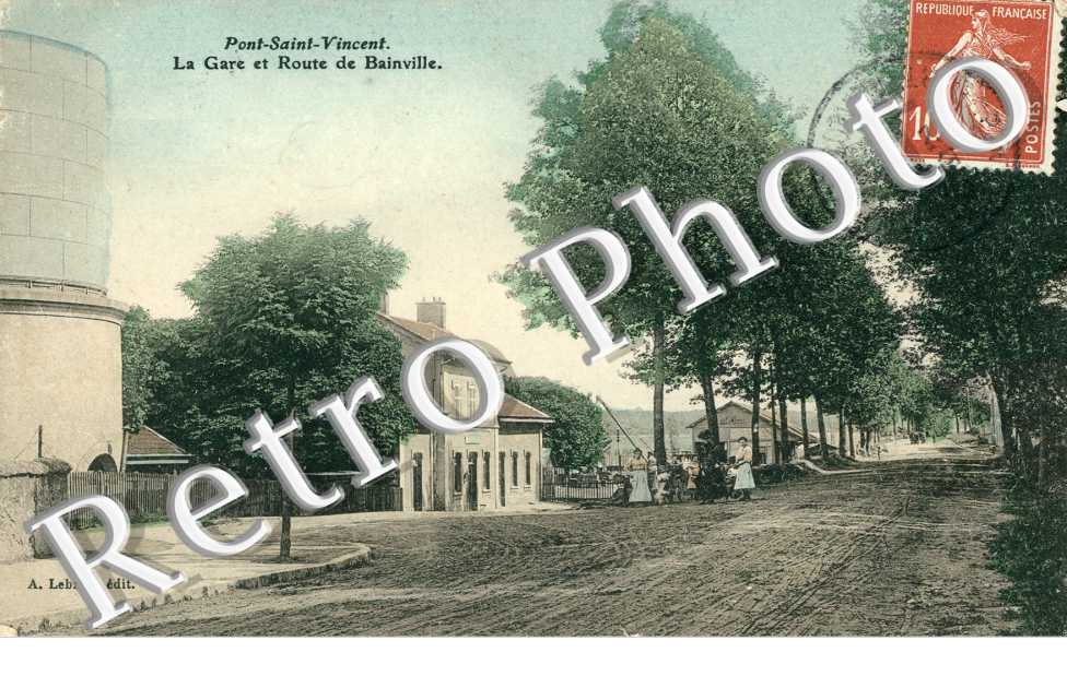 la gare et route de Bainville (couleur)