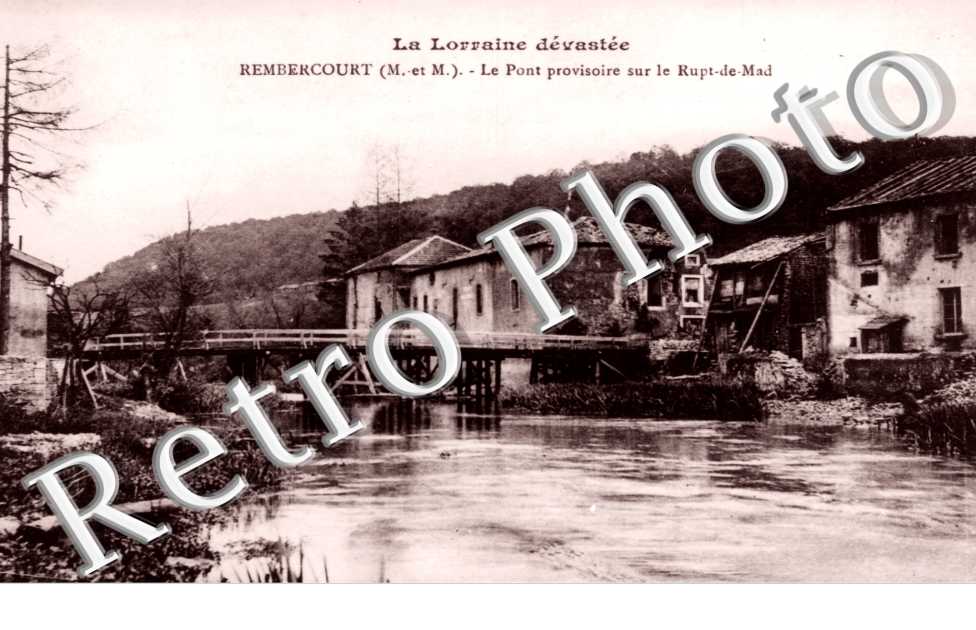 le pont provisoire sur le Rupt de Mad
