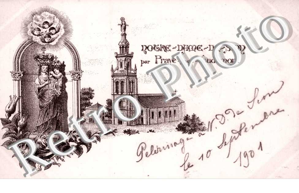 carte souvenir de Notre Dame de Sion par Praye sous Vaudemont (pelerinage 1901 - religion)