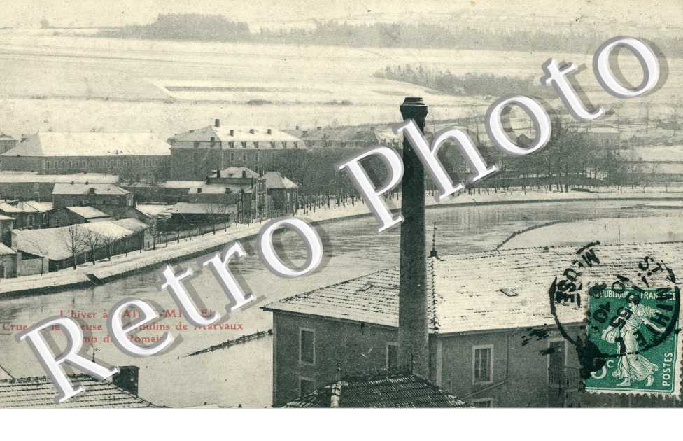 l'Hiver a Saint-Mihiel, Crue de la Meuse, Moulins de Marvaux, Camp des Romains