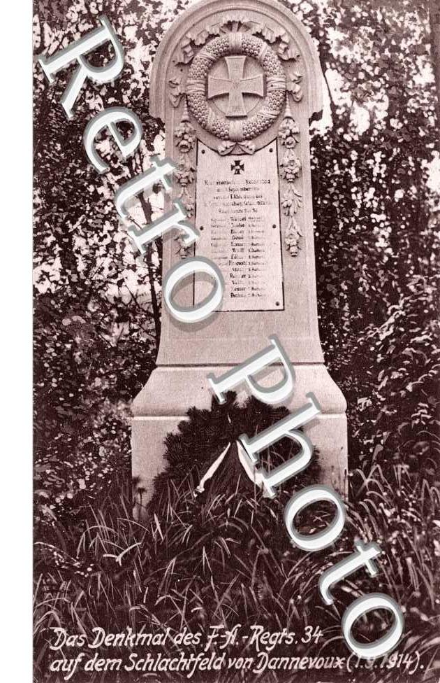 Das Denkmal  auf dem Schlachtfeld von Dannevoux 1914