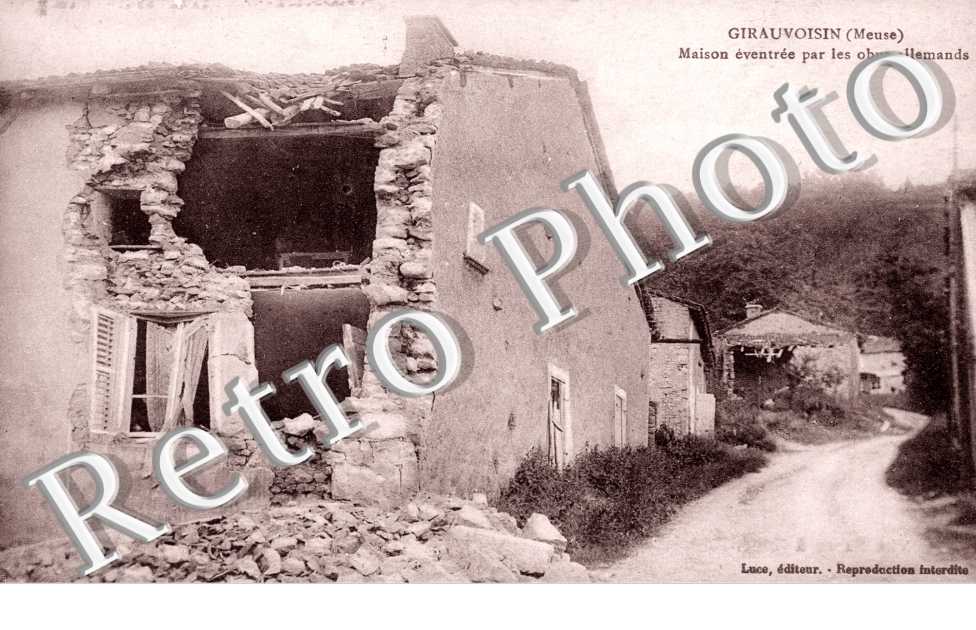 Maison eventree par les obus allemands