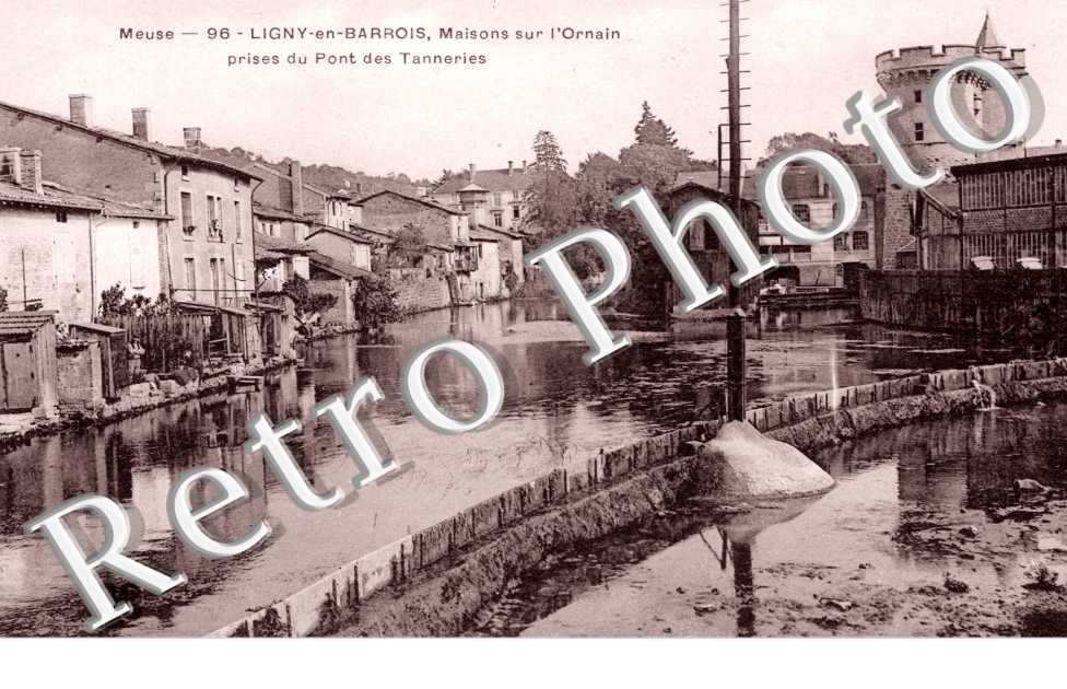 Ligny-en-Barrois, Maison sur l'Ornain prises du Pont des Tanneries