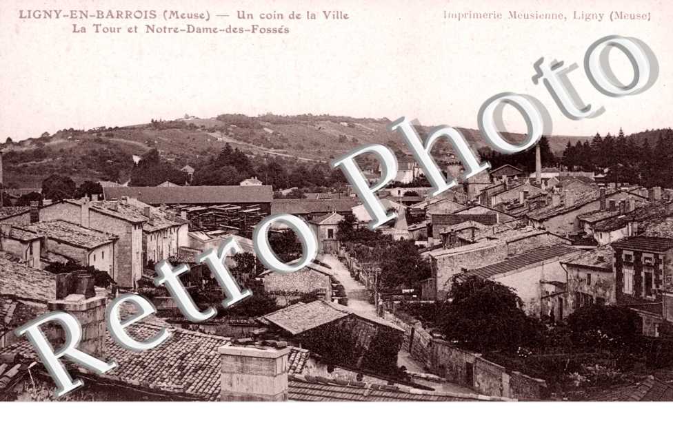 Ligny-en-Barrois, Un Coin de la Ville, la Tour et Notre-Dame-des-Fosses