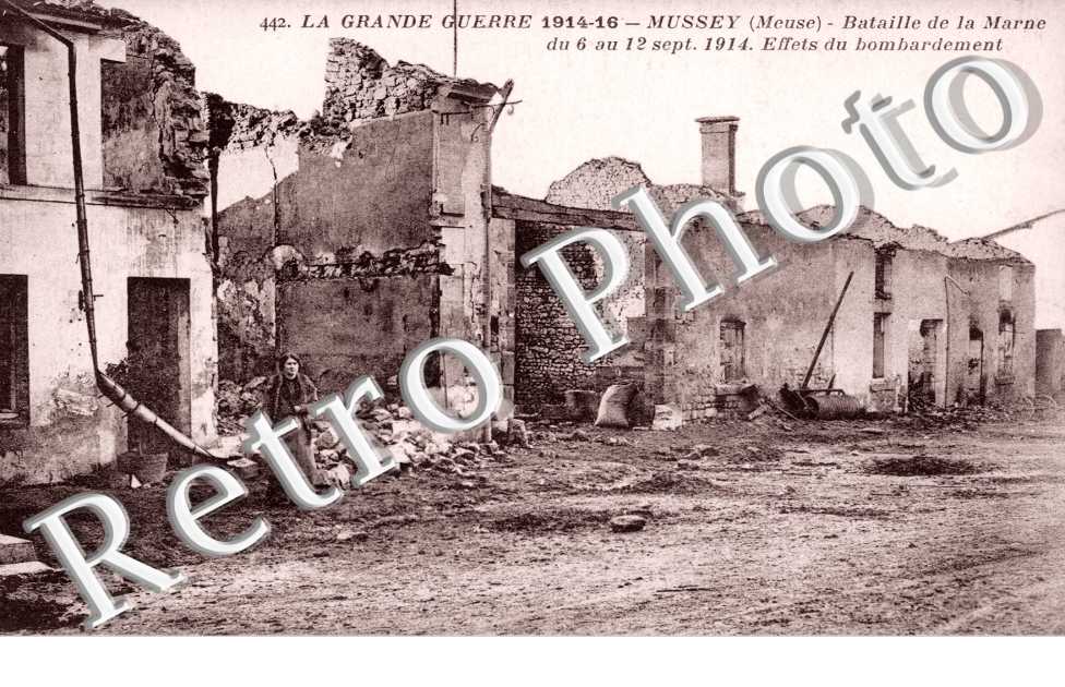 effets du bombardement los de la bataille de la Marne 6-12 sept 1914