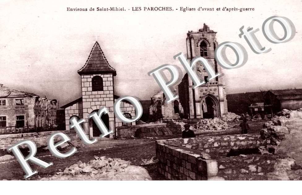 Eglise d'avant et d'apres guerre