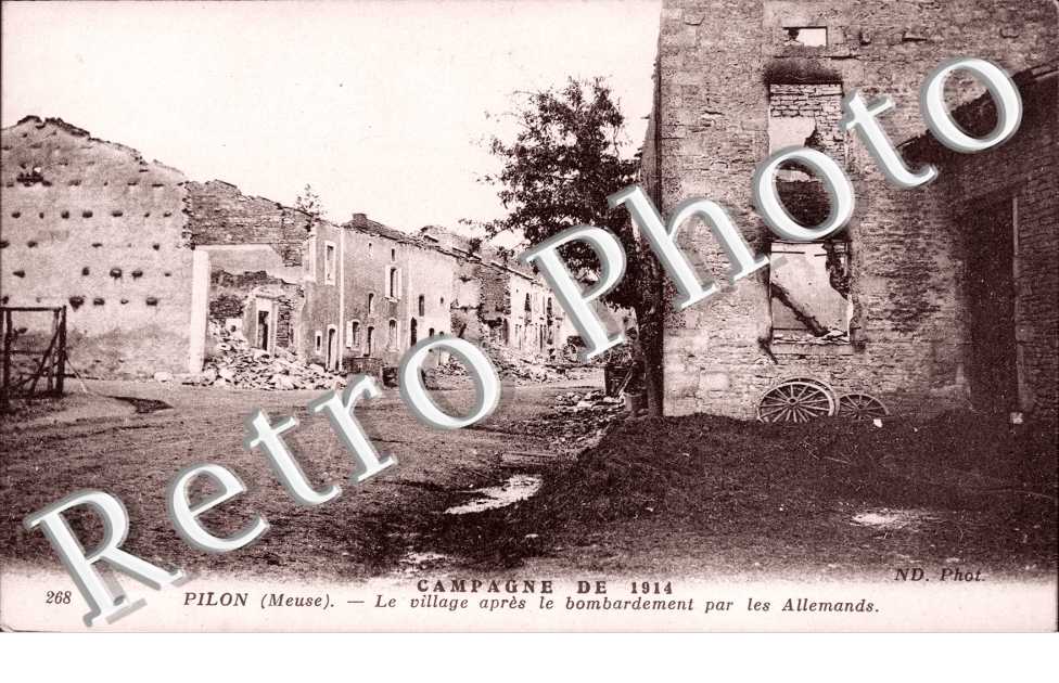 Village apres le bombardement par les allemands