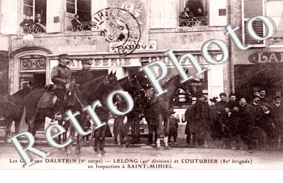 les Generaux Dalstein, Lelong et Couturier en inspection a Saint-Mihiel