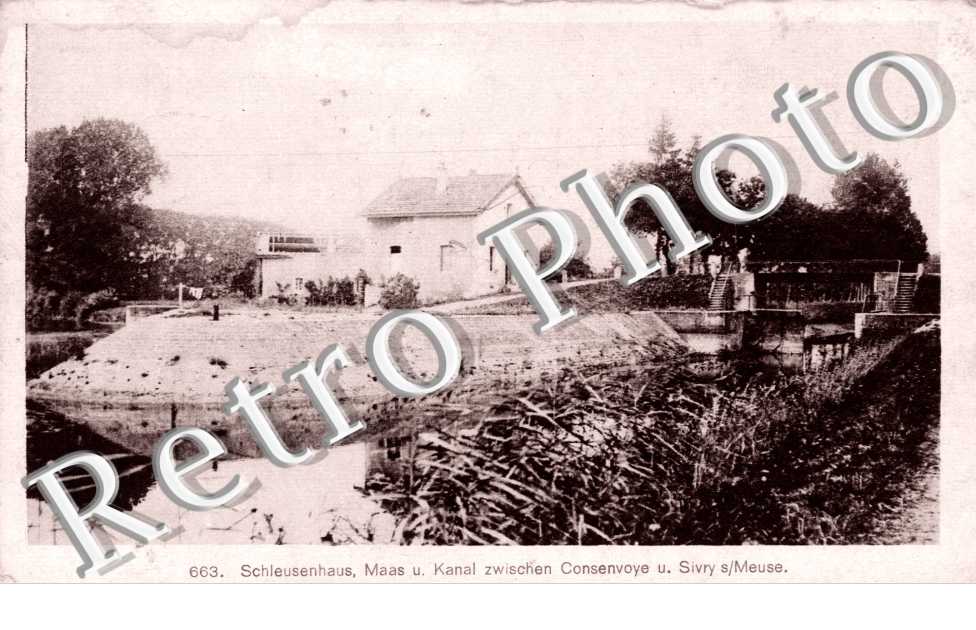 Schleusenhaus Maas und Kanal zwischen Consenoye und Sivry-sur-Meuse