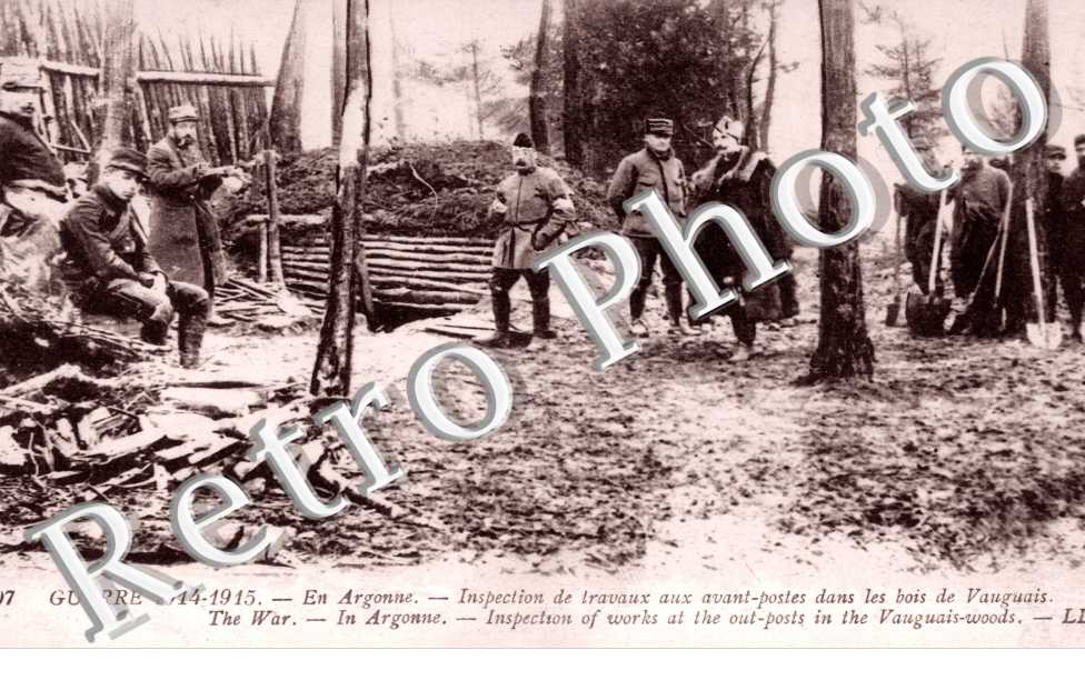 Inspection de travaux aux avant postes dans les bois de Vauguais