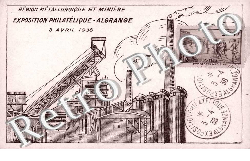 Exposition Philatelique Algrange 3 avril 1938