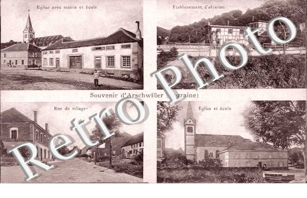 l&#039;Eglise, la Mairie et t l&#039;Ecole, la Rue du Village et l&#039;Etablissement d&#039;Aeration