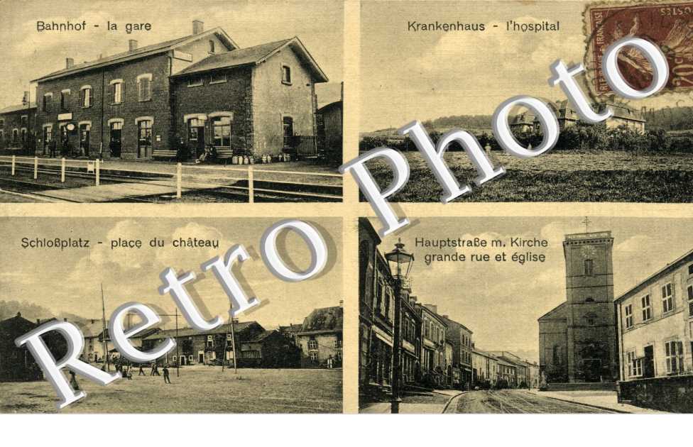 la gare L&#039;hopital La place du chateau Grande rue et eglise