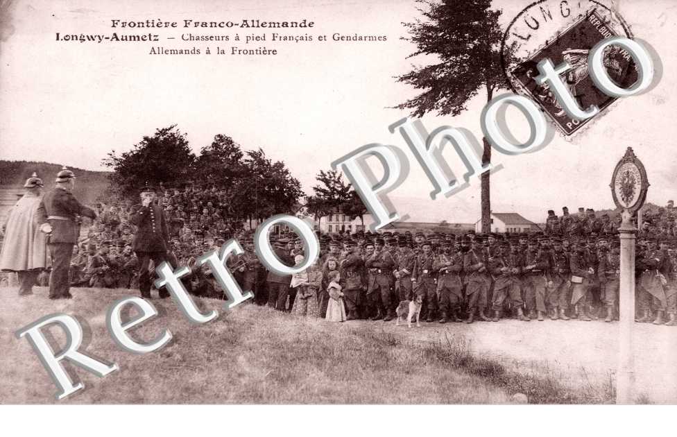 Chasseurs a pied Francais et Gendarmes Allemands a la Frontiere Franco-Allemande