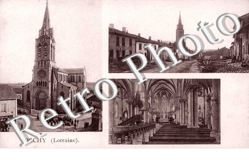 eglise et rue du village