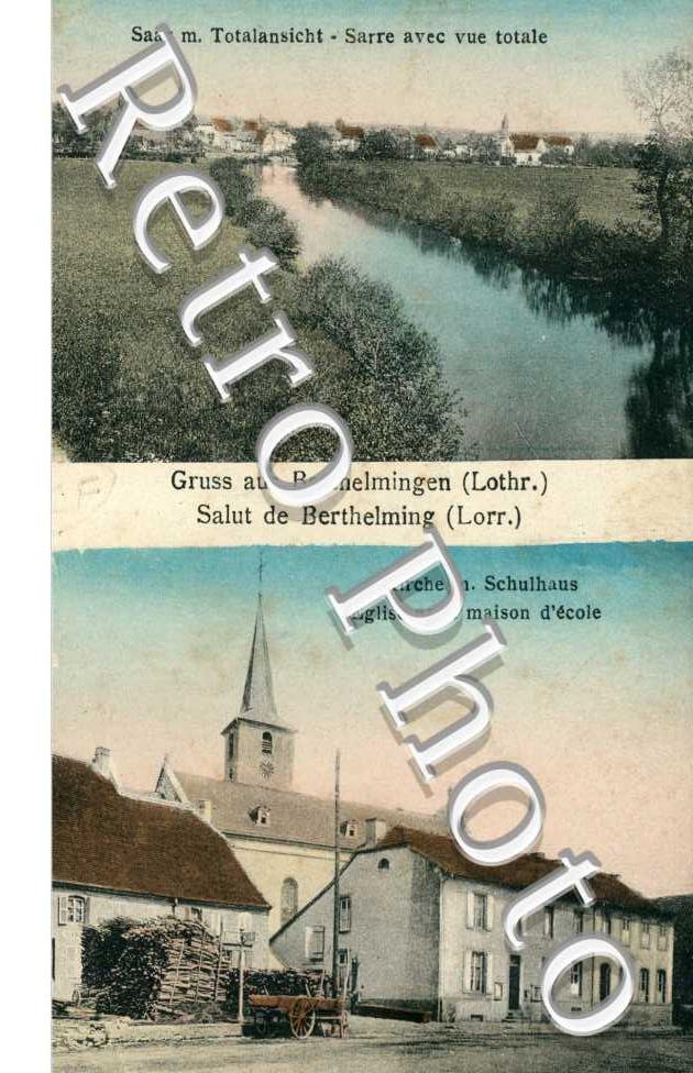 La Sarre et vue generale, Eglise et Ecole