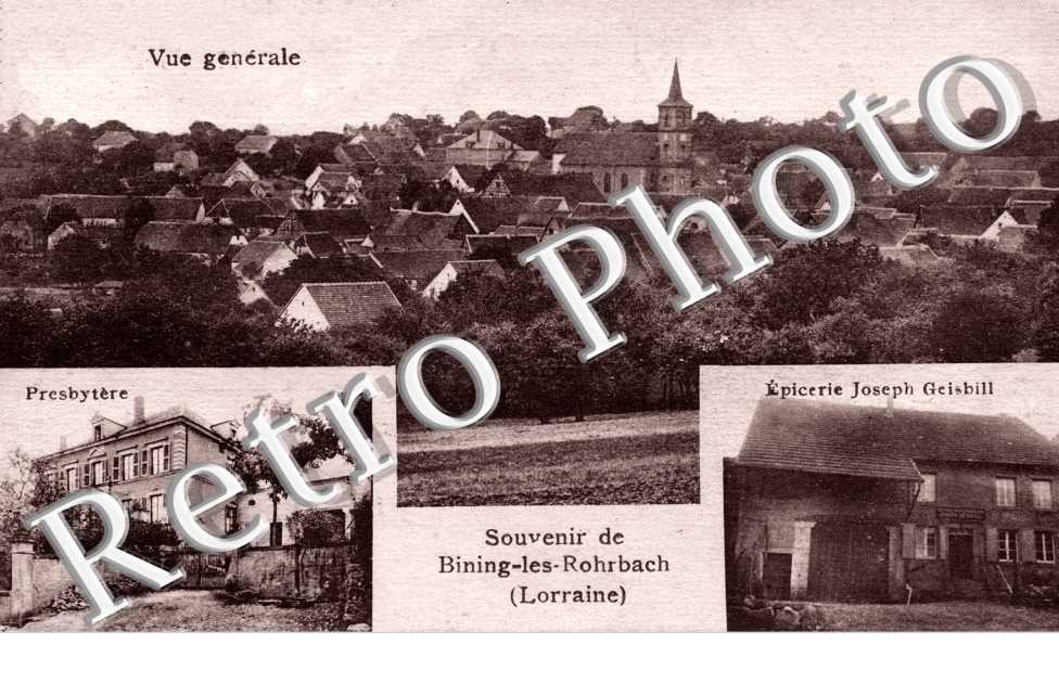 Vue generale, Presbytere et Epicerie Joseph Geisbill