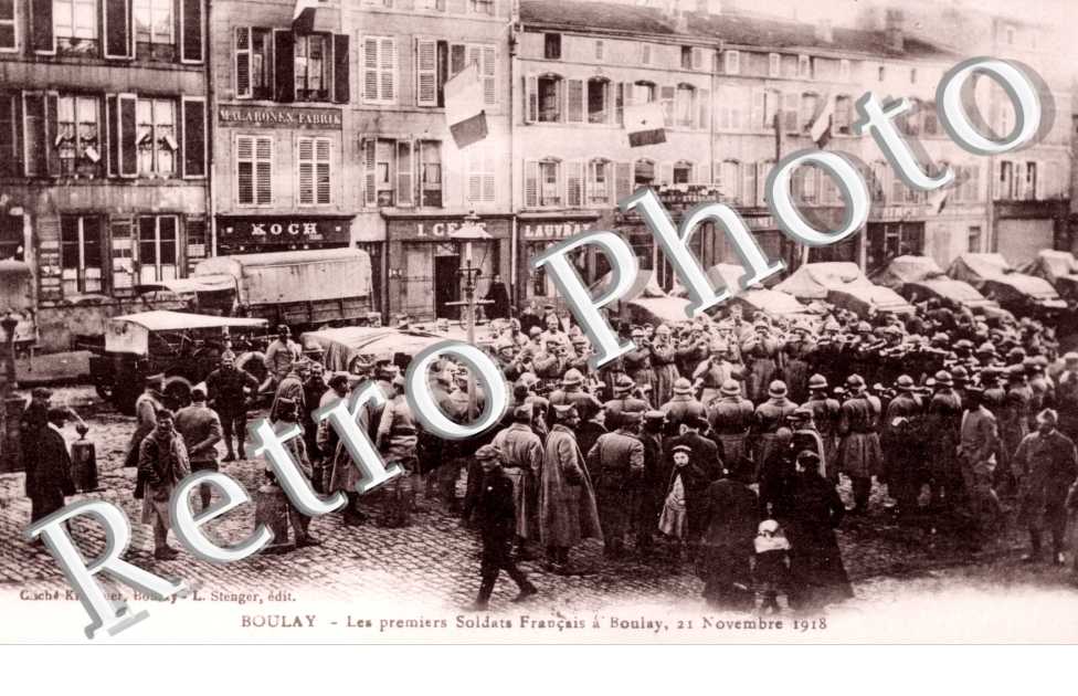Les premiers soldats Francais a Boulay, 21 novembre 1918