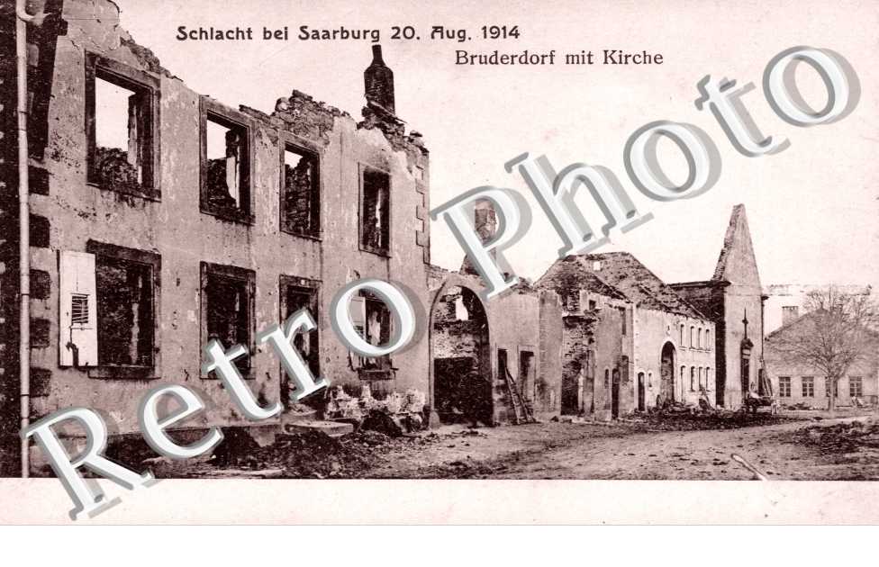 Schlacht bei Saarburg 20. Aug. 1914 - bruderdorf mit Kirche