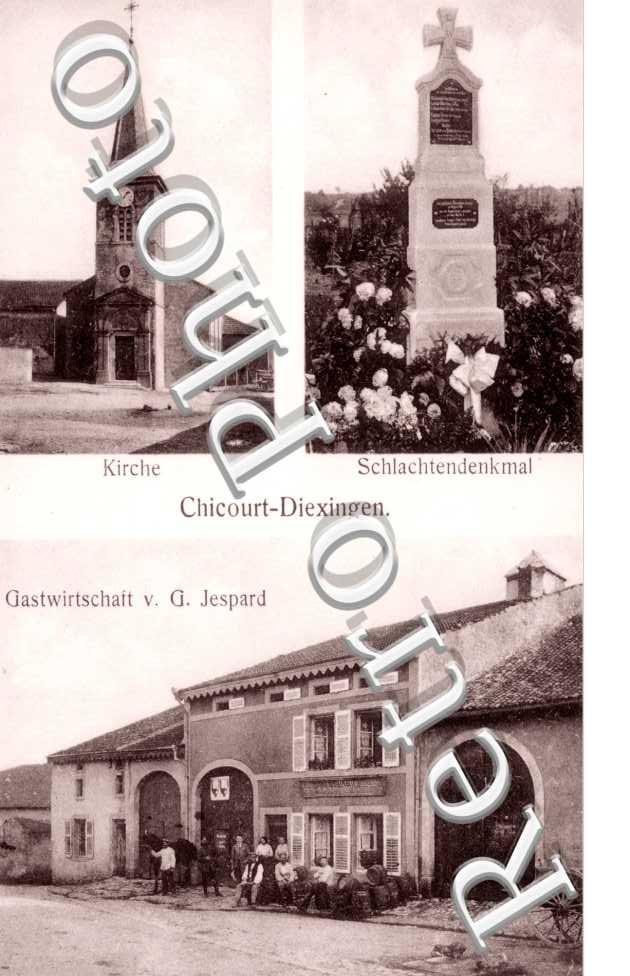 Kirche - Schlachtendenkmal - Gastwirtschaft v. G. Jespard