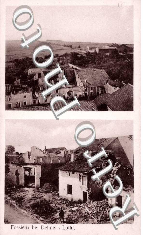 Vue des maisons en ruines