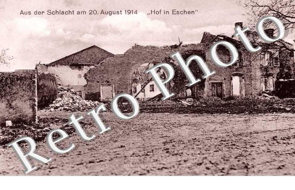 Aus der schlacht am 20 august 1914  Hof in Eschen