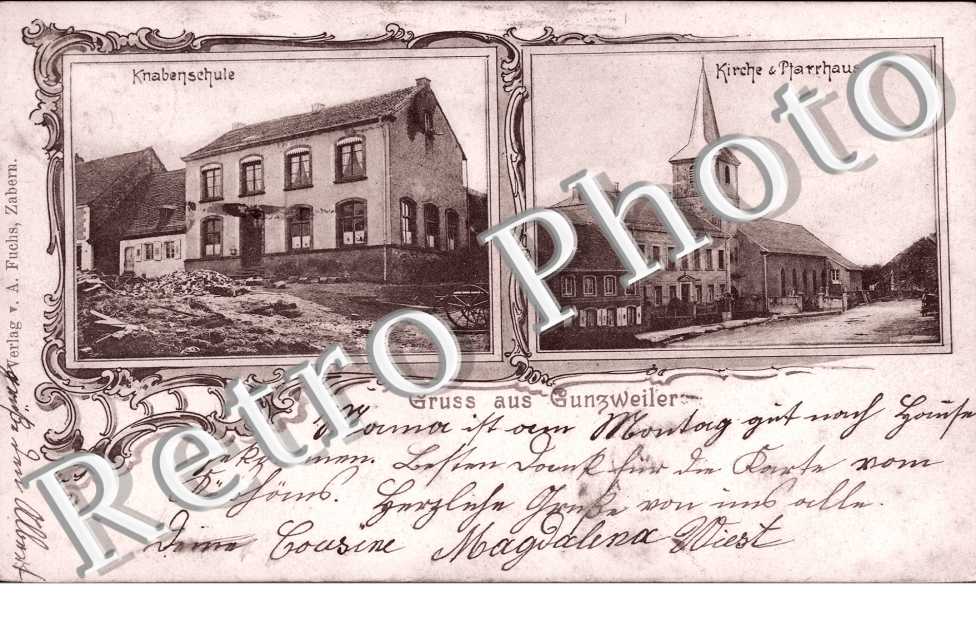 Knabenschule, Kirche und Pfarrhaus
