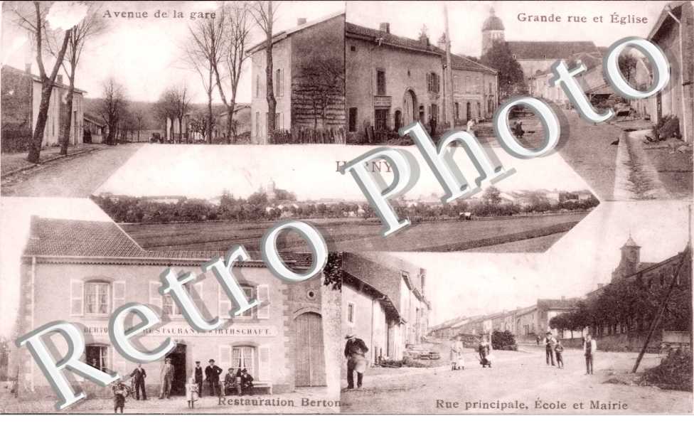 restauration Berton  Grande rue et eglise Avenue de la gare Rue principale, ecole et mairie
