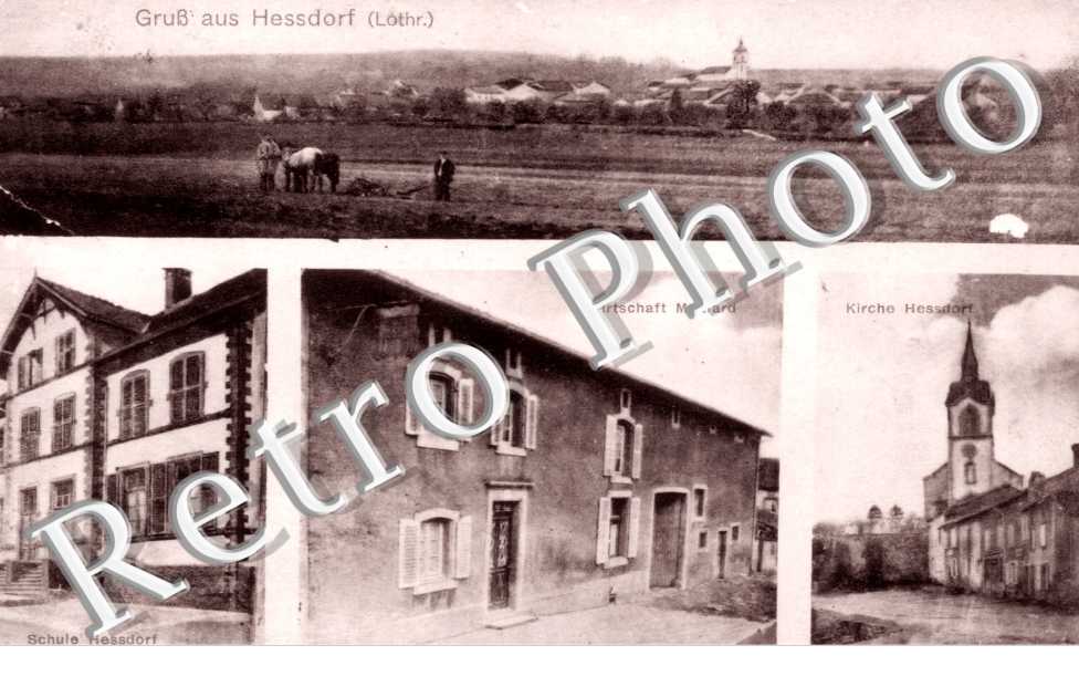 vue generale  ecole  uberge Maillard  Eglise